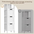 thumbnail image 7 of Yaheetech 5-tier Modern Bathroom Storage Cabinet with 3 Drawers and 2 Open Shelves, White, 7 of 7