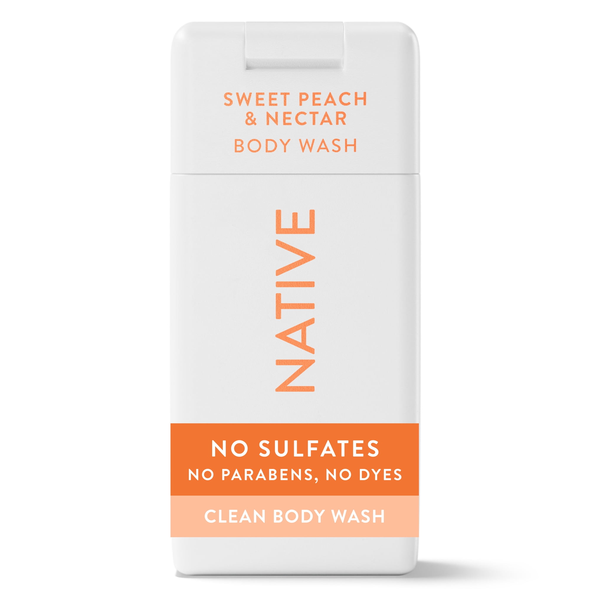 Native Body Wash, Sulfate Free, for Women & Men, Sweet Peach & Nectar, 3 fl oz
