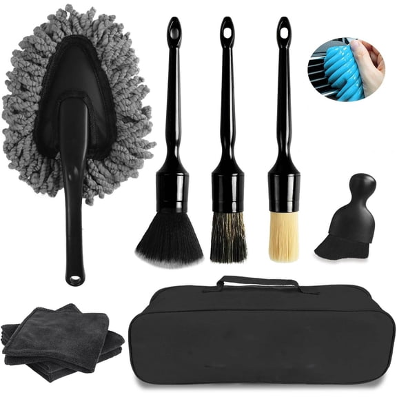 Car Detailing Cleaning Kit, Interior Cleaner, Brushes, Duster, Cleaning Gel, Microfiber Cloth, Accessories Supplies Tools for Auto and Truck