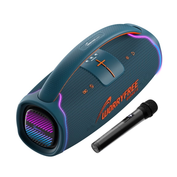Worryfree Gadgets 300w Portable Bluetooth Speaker with Microphone, Built-In Handle, Tws Support, Blue