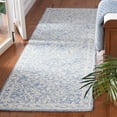 thumbnail image 2 of SAFAVIEH Micro-Loop Carmella Oriental Wool Runner Rug, Blue/Ivory, 2'3" x 8', 2 of 8
