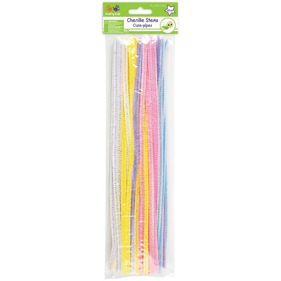 Chenille Stems 6mmX12" 40/Pkg-Pastel Mix