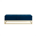 thumbnail image 4 of Xukmct Velvet Storage Bench with Metal Base, Storage Ottoman for Home, Bedroom, Living Room, Navy Blue, 4 of 8