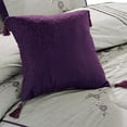 thumbnail image 5 of Chezmoi Collection 7-piece Luxury Purple Cherry Blossoms Floral Embroidery Bedding Comforter Set, Queen, 5 of 8