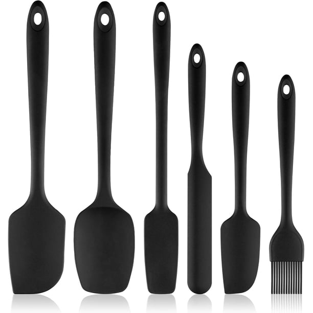 Juego de 6 espátulas de silicona, profesionales para utensilios de cocina antiadherentes, espátulas de goma resistentes al calor, especiales para cocinar, hornear, mezclar, sin BPA, aptas