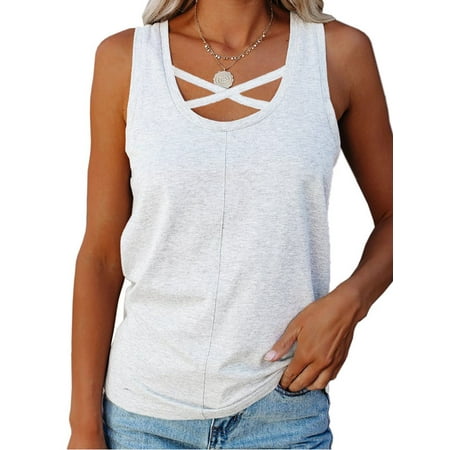 

SySea Sleeveless Women Lace-Up Solid Color Tops Tank Camisole