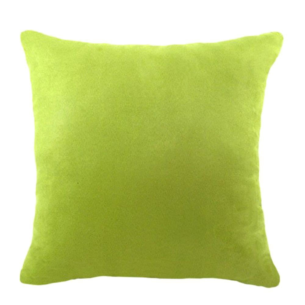Solid Color Velvet Suede Pillow Sham Throw Pillow Case Green-45x45cm-SinKeeU