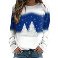 thumbnail image 1 of Gibobby Sudadera de cuello Rojoondo con estampado de Navidad para mujer, suéter de ajuste de cuello Rojoondo, camisetas informales de manga larga para (Blanco, S), 1 of 4