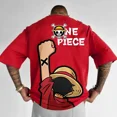 thumbnail image 3 of Camiseta de una pieza para hombre y mujer, camisa de gran tamaño con estampado de personalidad de Anime, Luffy Zoro, de verano498, 3 of 5