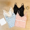 thumbnail image 5 of YMNXA Women's Tank Top Sleeveless Spaghetti Strap V Neck Floral Printed Built In Bra Comfortable Breathable Basic Camisoles For Daily Wear,Pink,One Size, 5 of 7