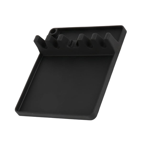 Soporte de almacenamiento de cuchara de silicona para reposapiés, 5 ranuras, organizador de rejilla para espátula de cocina, color negro Inevent HA005302-02