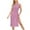 Pink, variant on Dvprdro Womens Knit Tank Dress Summer Fashion Solid Crew Neck Sleeveless Side Split Boho Casual Loose Beach Sun Midi Dress