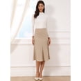thumbnail image 4 of DARING DIVA Women's High Waisted Business Fishtail Midi Skirt Medium Khaki, 4 of 6