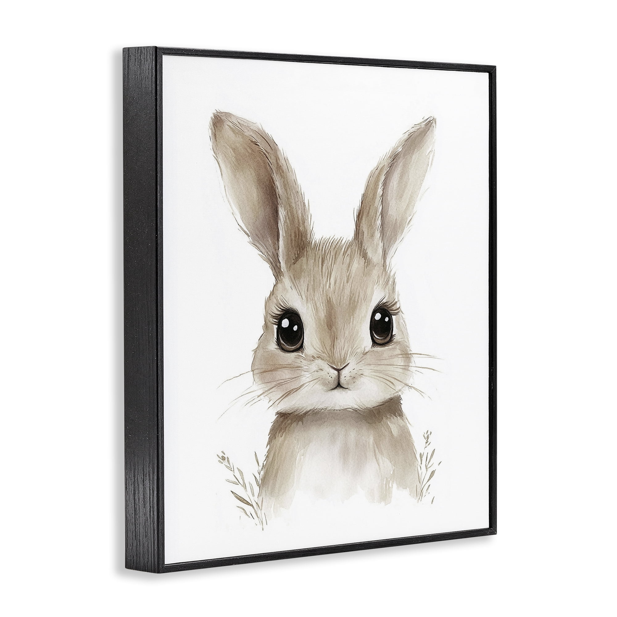 Stupell Industries Nursery Babies Bunny Black Framed Giclee Art, design by Ramona Murdock