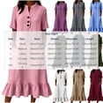thumbnail image 3 of Ynynloco Women's Summer Cotton Linen Half Sleeves Button Down Casual Loose Ruffle Midi Dress with Pockets, 3 of 8