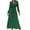 Green, variant on IROINNID Maxi Dress for Women Slim Pleated Belted Long-Sleeve V-Neck A-Line Color Dress ,Green