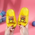 thumbnail image 2 of TAIAOJING Boys Slippers For Kids Soft Indoor Outdoor Casual On Shoes With Pineapple Bear Print Comfortable Lightweight Toddler Sandals Soft 5.5-6Y, 2 of 3
