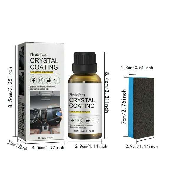 Kieccall Automotive Plastic Refurbishing Agent 30ml - Restore Shine & Color, Anti-Fading & Scratch Concealer for Vehicle Plastic Parts