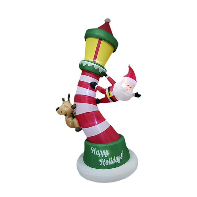 inflable navideño de 210 cm de con Papá y renos. Decoración divertida para fiestas, jardín y exteriores.