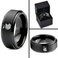 thumbnail image 4 of Tungsten Sweet Apple Bitten Band Ring 8mm Men Women Comfort Fit Black Step Bevel Edge Brushed Polished, 4 of 4