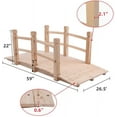 thumbnail image 2 of Clearance Wooden Bridge 5 ft Garden Bridge for Outside Small Arc Pond Bridge Stained Finish Footbridge with Safety Railings for Yard, Outdoor, Garden Bridge Decoration, Stained Wood, 2 of 7