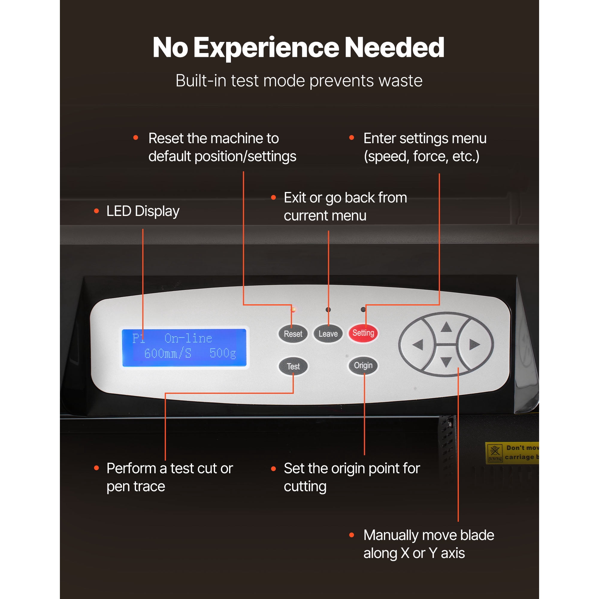 KFFKFF 28-Inch Vinyl Cutter Machine with Dual Blades, Adjustable Speed and Force, LED Display, and Signmaking Software for Windows and macOS Compatibility