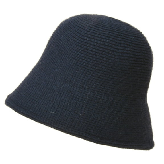 Women Knit Bucket Hat, Warm Wide Brim Fisherman Cap Foldable Floppy Sunshade Visors