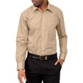thumbnail image 5 of G-Style USA Men's Regular Fit Long Sleeve Solid Color Dress Shirts - Beige - Large - 16-16.5 - 34-35, 5 of 6