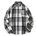 thumbnail image 2 of M-5X Plus Size Shirts for Men Big & Tall Long Sleeve Button-Down Tshirts Shirt with Pocket and Collar Casual Plaid Printed Lapel Work Shackets Tops, 2 of 8