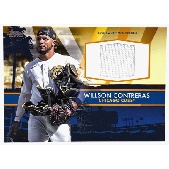 Collectible 2022 Topps Update Series Willson Contreras All Star Stitches Trading Card #ASSC-WCO Memorabilia Jersey Chicago Cubs MLB Baseball Trading Card