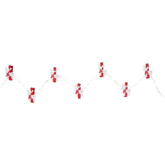 10-Count Warm White LED Mini Reindeer Christmas Fairy Lights 5.25ft Copper Wire