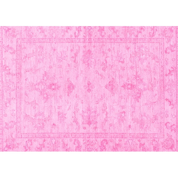 Ahgly Company Indoor Rectangle Oriental Pink Traditional Area Rugs, 5' x 8'