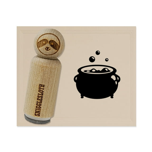 Witch's Bubbling Cauldron Pot Halloween Rubber Stamp for Scrapbooking Crafting Stamping - Mini 1/2 Inch
