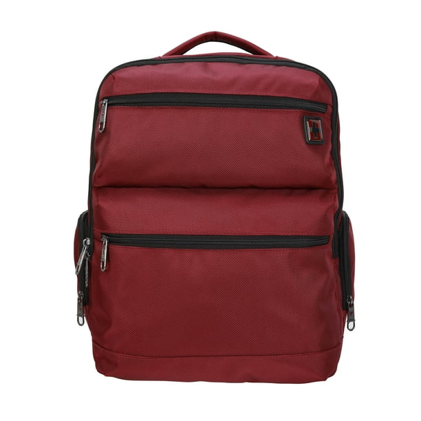 Swiss Tech Unisex Travel Backpack with Luggage Passthrough Sleeve, Maroon