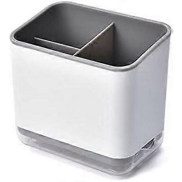 Estante para cubiertos, escurridor de cubiertos, caja para fregadero, soporte para palillos, cuchara, palillos, tenedor, escurridor, cesta, estante de almacenamiento, caja de almacenamiento - gris