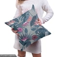 thumbnail image 5 of Ambesonne Floral Fabric by the Yard Upholstery, Flowers Leaves Exotic Plot, 5 Yards, Pale Fuchsia and Blue Grey, 5 of 5