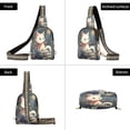 thumbnail image 3 of Stylish Leather Crossbody Bag 8.46x5.9x2.16In Easy To Carry Multi-Purpose Travel Hiking Shopping Fashion Bag Moon Cat, 3 of 7