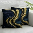 thumbnail image 3 of COMIO  Decorative Marble Throw Pillow Cover Packs Pillow Cover Cushion Cover Marble Texture Pillow Cover Sofa Cushion Cover Suitable for Living Room Car Bedroom Offic (Blue Gold), 3 of 5