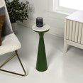 thumbnail image 2 of JONATHAN Y Oliver 22.25" Mid-Century Glam Retro Metal Drink Table and Decorative End Table with White Marble Round Top, Green/White, END1009C, 2 of 5