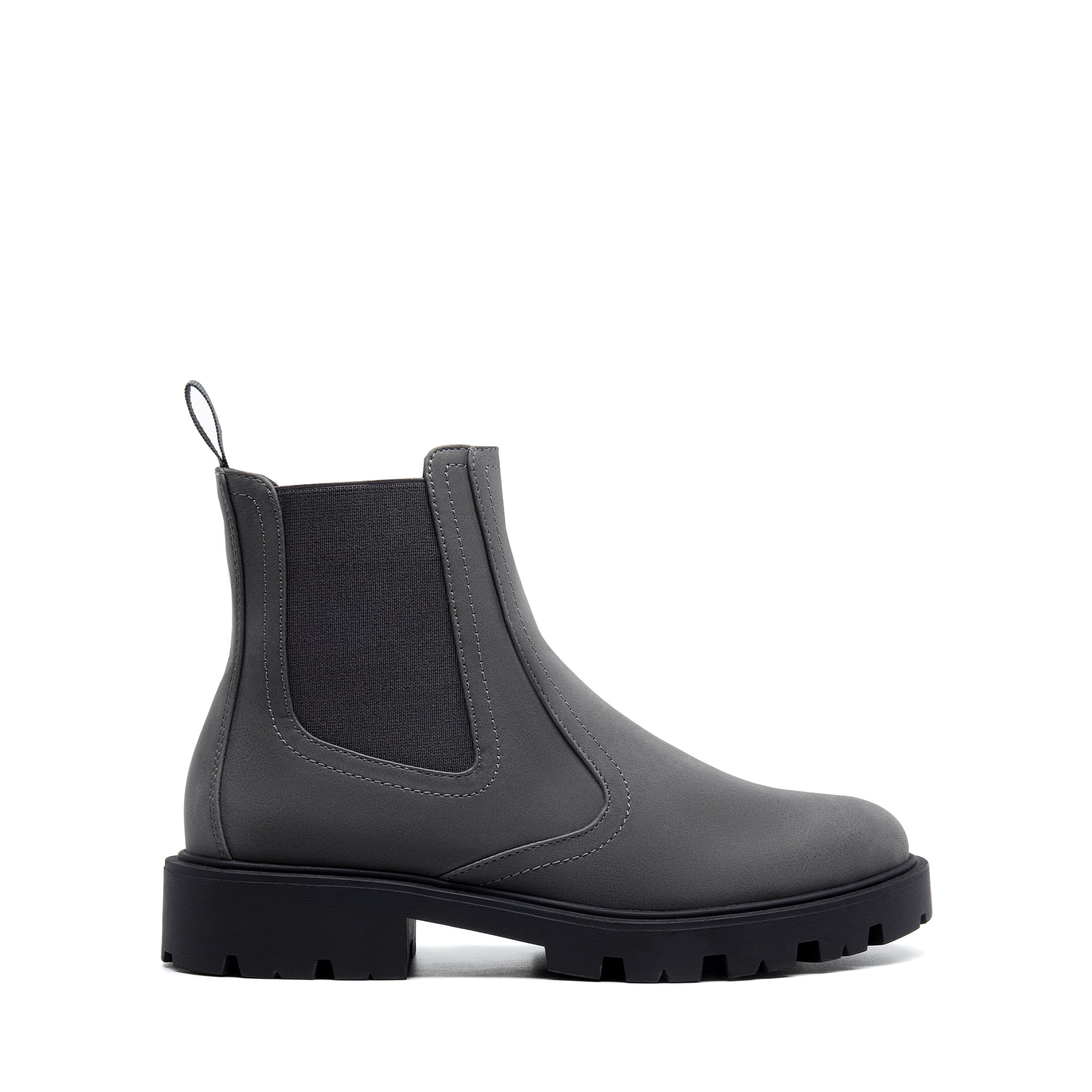 Women's Chunky High Round Toe Chelsea Booties Slip On Elastic Fall Short Boots