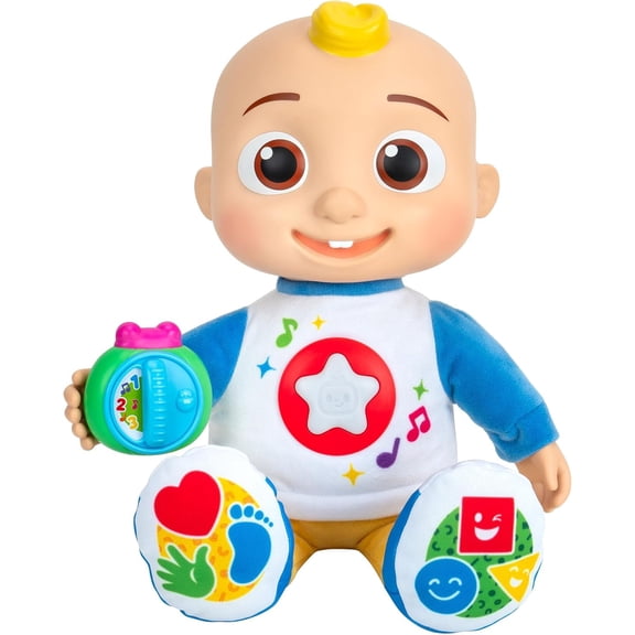 CoComelon Discover â€˜N Play JJ - Interactive Educational 10" JJ Doll - Explore Shapes, Colors, ABCâ€™s, 123â€™s, Listen to Music w 5 Fan-Favorite Songs & 50  Phrases - Kids and Preschoolers, 18