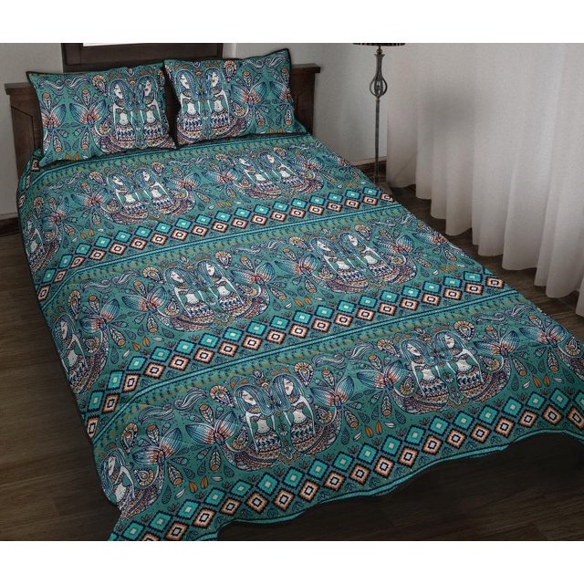 Juego de cama colcha motivos étnicos sirena