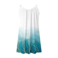 thumbnail image 4 of Alkepwun Spaghetti Strap Dress Women Asymmetrical Print Elasticated Pleated Strap Mini Dress Lightweight Breathable Casual Loose Sleeveless Boho Flowers Dress, 4 of 5
