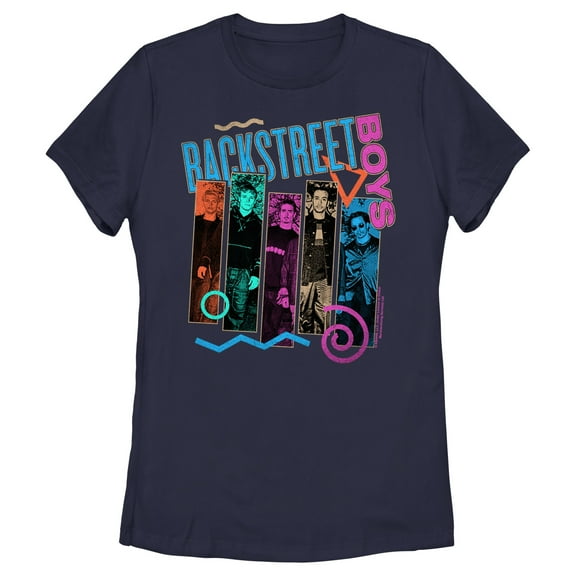 Women's Backstreet Boys Member Photo Stripes Graphic T-Shirt