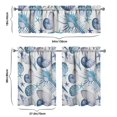 thumbnail image 6 of Kitchen Curtains 36 Inch Short - 3 Panel Set, Nautical Starfish Beach Seashell Mermaid Theme, Rod Pocket Window Curtain for Tropical Farmhouse, Easy Wash, 6 of 6