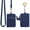 Blue, variant on Wonderpool Leather ID Badge Holder with Zipper Wallet Pouch - Card Slots Case Detachable Neck Lanyard and Retractable Badge Reel for Office School Hospital Exhibition ID (Black)