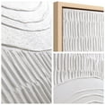 thumbnail image 6 of Symmetrical Harmony Heavily Textured Hand Painted White Framed Canvas Wall Art, 6 of 12