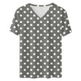 thumbnail image 5 of QQAMB Women's T-Shirts Plus Size V-Neck Novelty Printed Short Sleeve Casual Loose Summer Trendy Lightweight Blouse T-Shirts Gray 5XL, 5 of 5