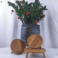 thumbnail image 5 of Flower Pot Tray Solid Wood Flower Shelf Indoor Desktop Living Room Potted  Pothos Floor-Standing Vase Base, 5 of 6