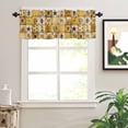 thumbnail image 2 of Farmhouse Valances for Windows Sunflower Gnome Bee Star Yellow Buffalo Plaid Patchwork Rod Pocket Curtain Valance Window Treatment Short Curtains for Kitchen Living Room, 42"x18", 2 of 5